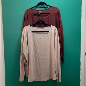 SET OF 2 Long sleeve activewear breathable tops